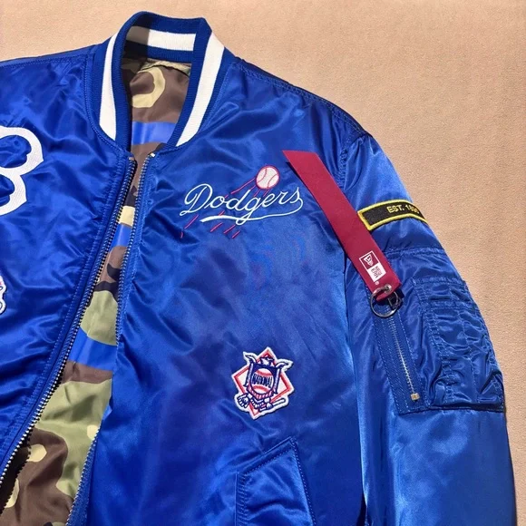 NWT Alpha Industries x New Era Brooklyn Dodgers bomber jacket - Picture 3 of 13